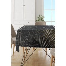 RugViva Leke Tutmayan Dokuma Elit Yıkanır Kumaş Palmiye Yapraklı Masa Örtüsü MSO404