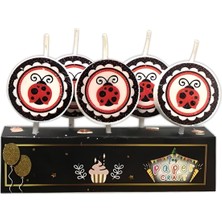 Çıtı Pıtı Store Uğur Böceği Pasta Mum 5'li