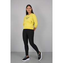 Banada Moda Baskılı Kanguru Cepli Yarım Kollu Sweatshirt