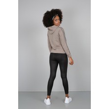 Banada Moda Baskılı Göğüs Detaylı Kapüşonlu Fermuarlı Sweatshirt