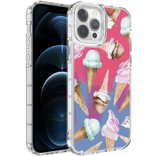 Kip GSM Apple iPhone 12 Pro Max Kılıf Kamera Korumalı Renkli Desenli Sert Silikon Korn Kapak