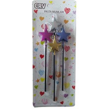 Çıtı Pıtı Store Pasta Mum Karışık Renkli Yıldız 4'lü