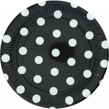 Çıtı Pıtı Store Karton Tabak Puantiyeli Siyah 8'li