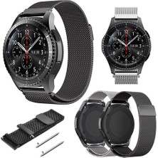 Basias Huawei Watch Gt2 GT2E Gt2 Pro Gt3 Gt3 Pro  46MM Mıknatıslı Hasır Metal Kayış Kordon