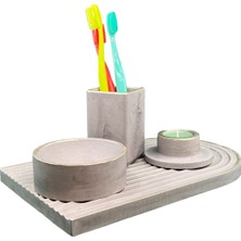 Gri Gold Archade Beton Banyo Seti