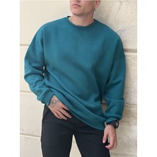 MEİLİFENG Oversize 3 Iplik %100 Pamuk Sweatshirt