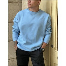 MEİLİFENG Oversize 3 Iplik %100 Pamuk Sweatshirt