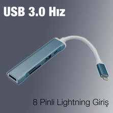 Ally S-503 5in1 Lightning To USB + Sd Kart Hub Adaptör Çevirici Dönüştürücü