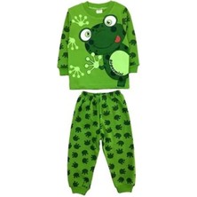 by BebekOdam Yeşil Kurbağa Baskılı Uzun Kollu 2'li Erkek Bebek Pijama Takımı
