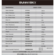 Sunnysky X3520 520KV Fırçasız Drone Motoru