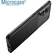 Microcase Xiaomi 12 Pro Maxy Serisi Carbon Fiber Silikon Tpu Kılıf - Siyah