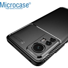 Microcase Xiaomi 12 Pro Maxy Serisi Carbon Fiber Silikon Tpu Kılıf - Siyah