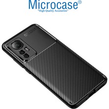 Microcase Xiaomi 12 Pro Maxy Serisi Carbon Fiber Silikon Tpu Kılıf - Siyah