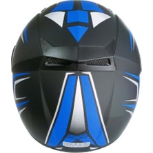 Jekai Jk-20 115 Modeli Güneş Vizörlü Çeneden Açılır Kask - Mavi/siyah - L