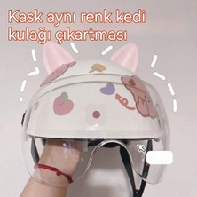 Ootdd Şirin Kedi Kulakları Çizgi Film Etiketi Elektrikli Araba Kaskı (Yurt Dışından)