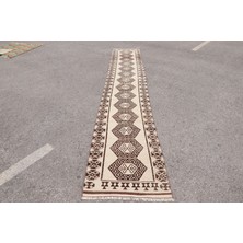 Kayra Export Kayra E x port Türk Halısı, Eskitme Halı, Halı, 78 x 481 cm Bej Halı, El Yapımı Koridor Halı, El Dokuma Merdiven Halı