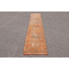 Kayra Export Kayra E x port Türk Halısı, Eskitme Halı, Halı, 74 x 354 cm Turuncu Halı, Organik Merdiven Halı,  5346