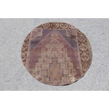Kayra Export Kayra E x port Eskitme Halı, Türk Halısı, Halı, 113 x 113 cm Mor Halı, Organik Giriş Halı, Bohemsı Giriş Halı,  4030