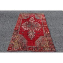 Kayra Export Kayra E x port Türk Halısı, Eskitme Halı, Halı, 118 x 81 cm Kırmızı Halı, Yün Hediyelik Halı, El Dokuma Banyo Halı,
