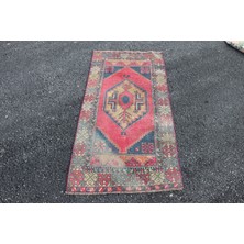 Kayra Export Kayra E x port Türk Halısı, Eskitme Halı, Halı, 82 x 161 cm Kırmızı Halı, Organik Banyo Halı, El Dokuma Duvar Asma Ha