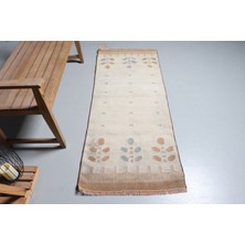 Kayra Export Kayra E x port Eskitme Halı, Türk Halısı, Halı, 74 x 182 cm Bej Halı, El Dokuma Mutfak Halı, El Yapımı Koridor Halı,