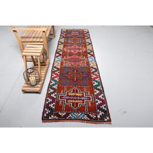 Kayra Export Kayra E x port Eskitme Halı, Türk Halısı, Halı, 84 x 308 cm Kahverengi Halı, El Yapımı Merdiven Halı,  9341