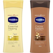 Vaseline Essential Healing Onarım Losyon 400ML + Vücut Losyonu Kakao Işıltısı 400ML 2'li Set