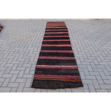 Kayra Export 90X407 Cm Siyah Halı, Anadolusı Koridor Halı, Dekoratif Merdiven Halı