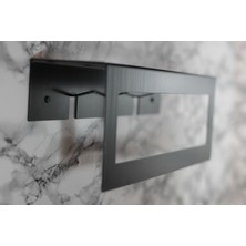 Hobi Demir Sanat Metal Havluluk Arkası Askılı Siyah Havlu Tutacağı Raf Havlu Askısı (40 Cm)