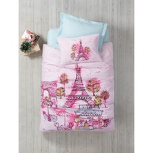 Cotton Box Genç Odası Tek Kişilik Lastikli Çarşaflı Nevresim Takımı Corisa Pembe