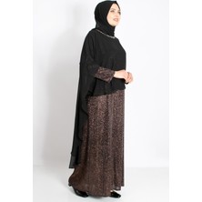 Modaviki Pelerinli Simli Abiye Bakır MDA2216