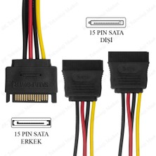 BK Teknoloji 15 Pin Sata Power Çoklayıcı Y Bakır Kablo