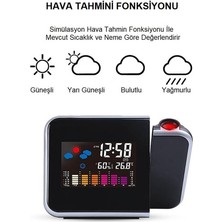 Upway Projektörlü LCD Ekranlı Dijital Masa Saati Yansıtmalı Tarih Derece Nem