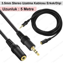 BK Teknoloji 3.5mm Stereo Aux-Kulaklık Ses Uzatma Kablosu Dişi/erkek 5metre