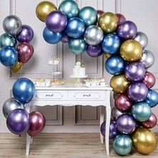 Hayaller Dükkanı Karışık Krom Balonlu Zincir Balon Seti 52 Parça