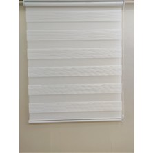 Perhal Geniş Plise Zebra Perde Stor Beyaz