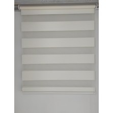 Perhal Geniş Plise Zebra Perde Stor Krem