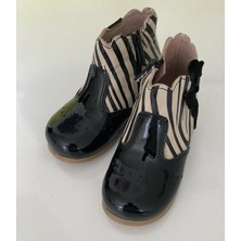Kız Çocuk Zebra Desenli Hakiki Deri ve Ortopedik Bot