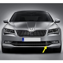 After Skoda Superb 3 2015-2019 Ön Tampon Sol Sis Farı Yan Izgarası Kromlu 3V0853665