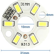 Alkatronik 5730 5V 3W 32MM Beyaz LED Modül Aluminyum Pcb 6 LED Lamba Aydınlatma