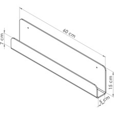 Sogo Şeffaf Akrilik Raf/ Kitaplık 60 cm 5 mm