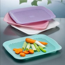 Gondol Plastik Süzgeçli Kesim Panosu Sebze Meyve Yıkama (Mavi)
