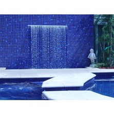 Havuz, Banyo, Sauna, Spa ve Tüm Yüzeyler Için 25X25 mm P. Mavi Karışım Cam Mozaik.