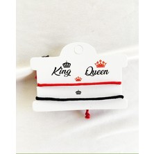 Atölye Merdiven King Queen 2'li Kral Kraliçe Ip Çift Bileklik Seti Bff, Sevgili Bilekliği Hediyelik Bileklik