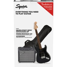 Squier Affinity Strat HSS Frontman 15G  Charcoal Frost Metallic Elektro Gitar Seti