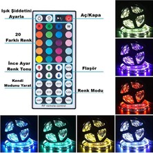 X2 PRO-2021 Yeni Model Rgb Şerit LED Dekoratif Iç Dış Mekan 5 mt 20 Renk 44 Tuş Akıllı Kumanda Fonksiyonlu - Dows Series