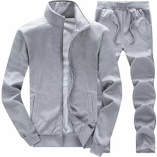 Amor Man Dik Yaka Tam Fermuarlı 2 Iplik Şardonsuz Slim Fit Erkek Eşofman Takımı