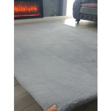 siyasastar Welsoft Kumaş Yıkanabilir Yolluk ve Halı Örtüsü Düz Açık Gri