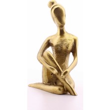 Home Dekor Hediye Dekoratif Sevgiliye Hediye Yoga Yapan Kız Gold Biblo