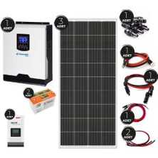 Lexron Teknovasyon Arge Güneş Enerjisi Solar Paketi 1kva Inverter 200 Watt Güneş Paneli 100 Amper Jel Akü